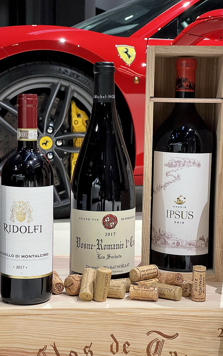 Brunello di montalcino, ipsus, ferrari, vosne romanee